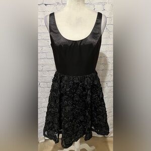 ADRIANA PAPPEL DRESS Satin top and floral appliques on mesh tulle skirt 8